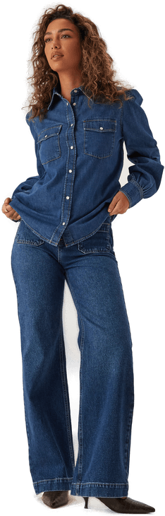 Gant Puff Sleeve Denim Shirt