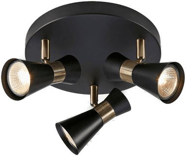 Markslöjd Folie taklampe, svart/messing