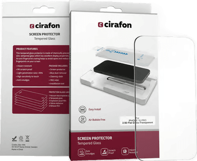 Cirafon Recycled Ultra-wide Skjermbeskytter iPhone 16 Pro Max