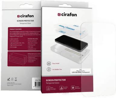 Cirafon Recycled Ultra-wide Skjermbeskytter iPhone 17 Pro