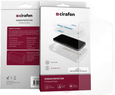 Cirafon Recycled Ultra-wide Skjermbeskytter iPhone 17