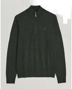 Morris John Merino Half Zip Olive