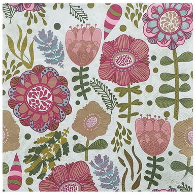 Dynäs Import Servietter Blomsterprakt Rosa