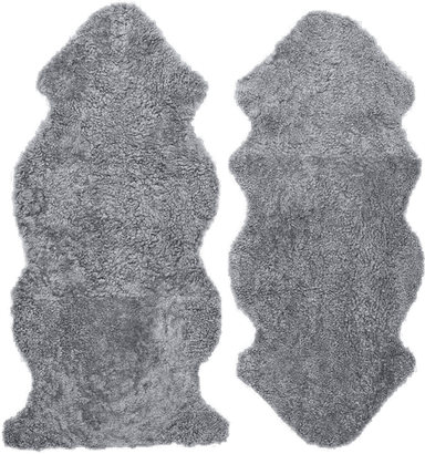 Skinnwille Curly Lampaannahka 1,5 Grey Silver