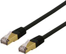 Deltaco S/FTP Cat6a patchkabel 0,3 m svart