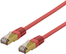 Deltaco S/FTP Cat6a patchkabel 0,5 m rød
