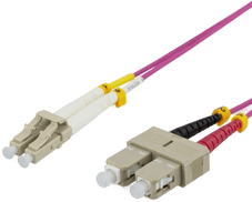 Deltaco OM4 Fiberkabel LC-SC Duplex 5m rosa