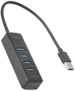 Deltaco 4 Ports USB-hub Svart
