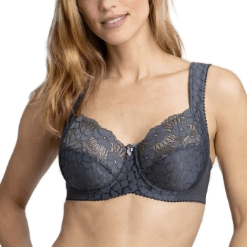 Miss Mary Of Sweden Jacquard And Lace BH Mørkgrå