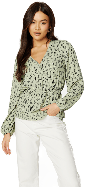 Happy Holly Serene wrap blouse