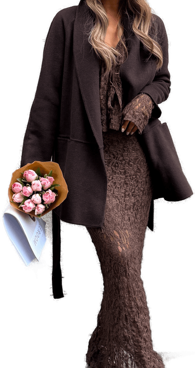 Bubbleroom Lilah Belted Wool Coat