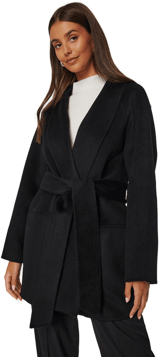 Bubbleroom Lilah Belted Wool Coat