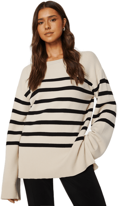 Bubbleroom Oversized Striped Sweater