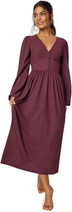 Bubbleroom Structure Button Midi Dress
