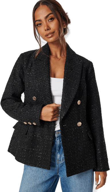 Chiara Forthi Double Breasted Bouclé Blazer