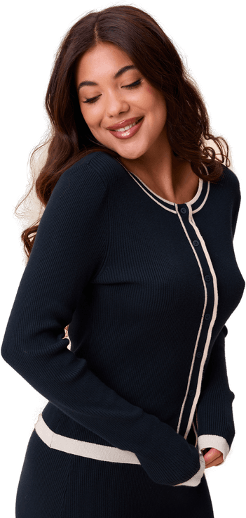 Happy Holly Contrast Knitted Cardigan