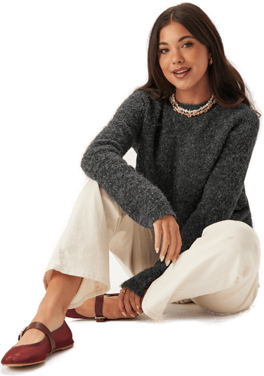 Bubbleroom Knitted Bouclé Sweater