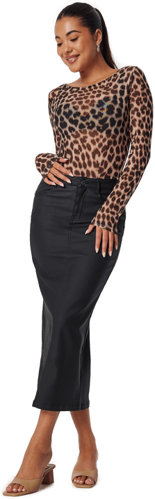 Bubbleroom Midi Coated Skirt