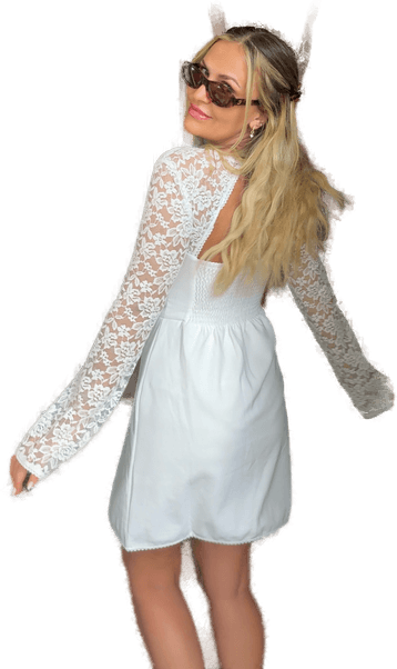 Bubbleroom Occasion Lace Sleeve Bustier Dress