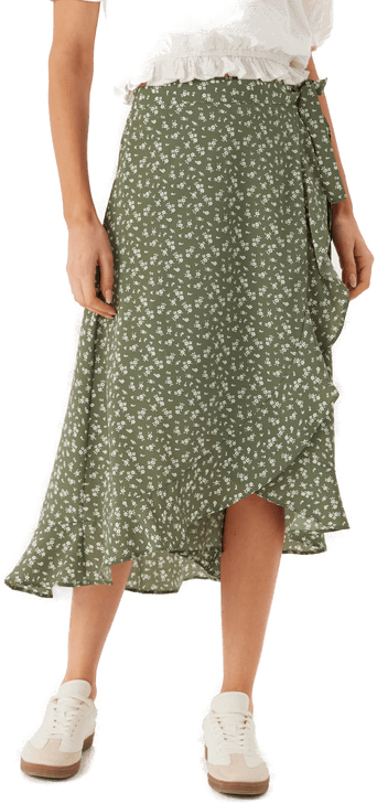 Bubbleroom Midi Wrap Skirt