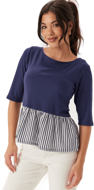 Happy Holly Fabric Mix Top