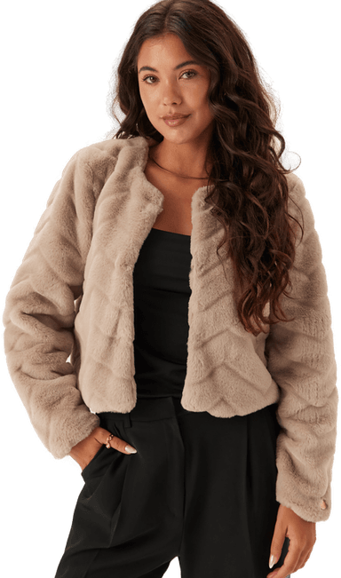 Chiara Forthi Short Party Faux Fur Jacket
