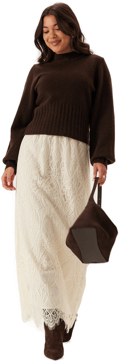 Emelie Olson X Bubbleroom Lace Maxi Skirt