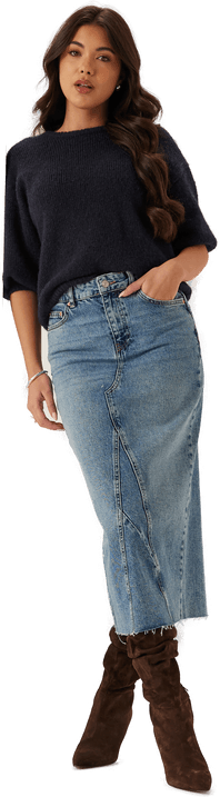 Bubbleroom Denim Midi Skirt