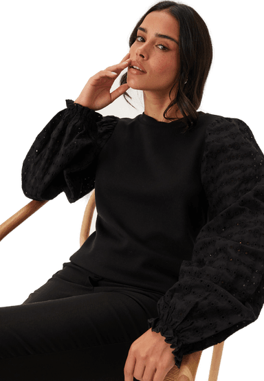 Happy Holly Broderie Anglaise Top