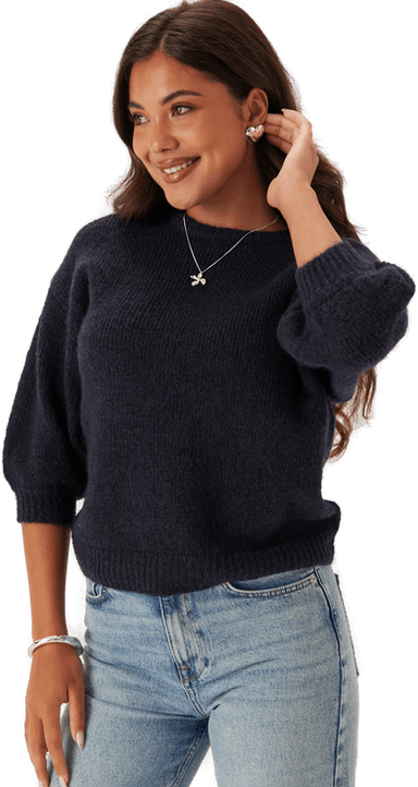 Bubbleroom Kortermet Strikkegenser