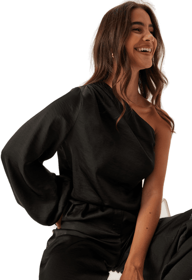 Bubbleroom Satin One Shoulder Blouse