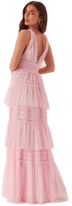 Bubbleroom Occasion Frill Dotted Tulle Gown