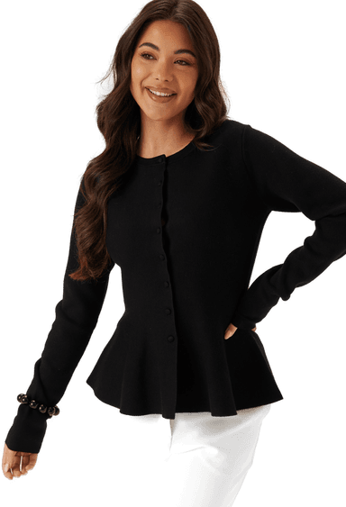 Bubbleroom Knitted Peplum Cardigan