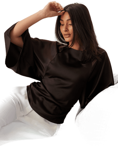 Bubbleroom Occasion Wide Sleeve Satin Blouse