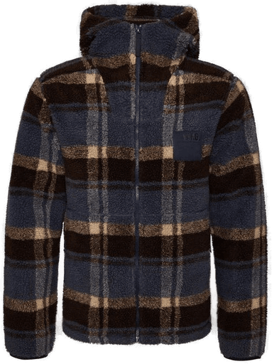 Varg Funäs Pile Hood Earthy Blue Check