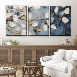 Namly Design Plakater – Hvite og gylne blader