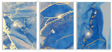 Namly Design Blå marmormønster Plakater sett med 3