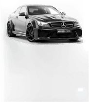 Namly Design Plakat – Luksus svart og hvit sportsbil C 63 2011