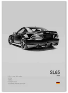 Namly Design Plakat – Luksus svart og hvit sportsbil SL 65 2008