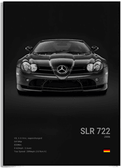 Namly Design Plakat – Luksus svart og hvit sportsbil SLR 722 2006
