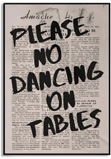 Namly Design Ingen Dans På Bordene Plakat