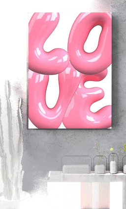 Namly Design Kjærlighet Rosa Ballong Plakat