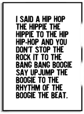 Namly Design Hip Hop Lyrics Veggplakat