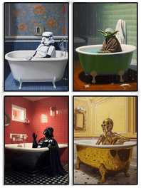 Namly Design Star Wars-figurer plakat sett av 4