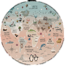 Namly Design Verdenskart Veggklistremerker