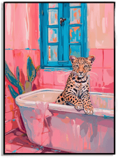 Namly Design Leopard i Badekar Plakat