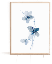 Namly Design Blå Blomster Akvarell