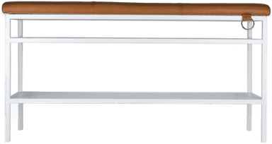 Maze Interior Nancy TV-benk Hvit Lær/Metall