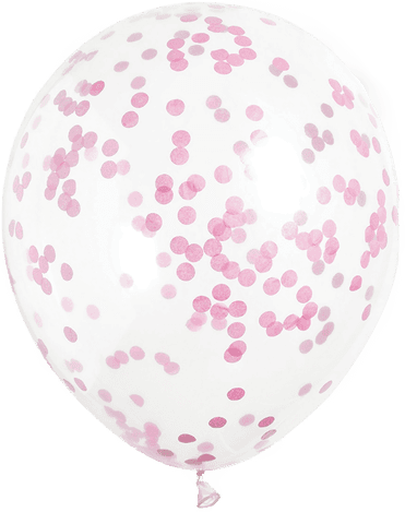 Ballongkungen Konfettiballonger Rosa 6-pakning