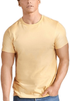 Bread & Boxers Cotton Crew Neck Lysgul Herre